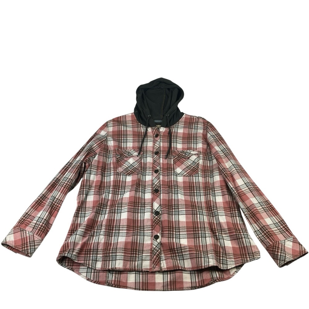 Legacy Falls Women's XXL Rosebush Plaid Hooded Flannel Shirt‎